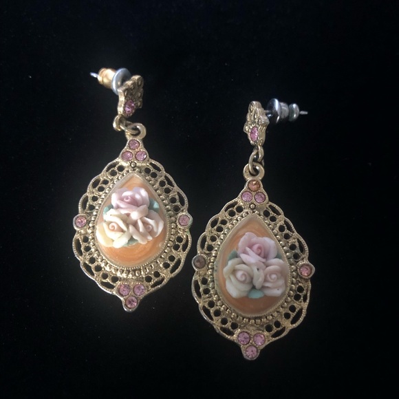 1928 Jewelry - 1928 Rose Earrings.